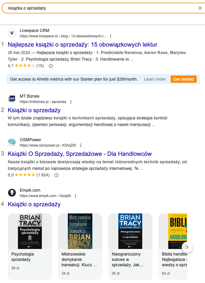 zrzut z wyszukiwarki Google